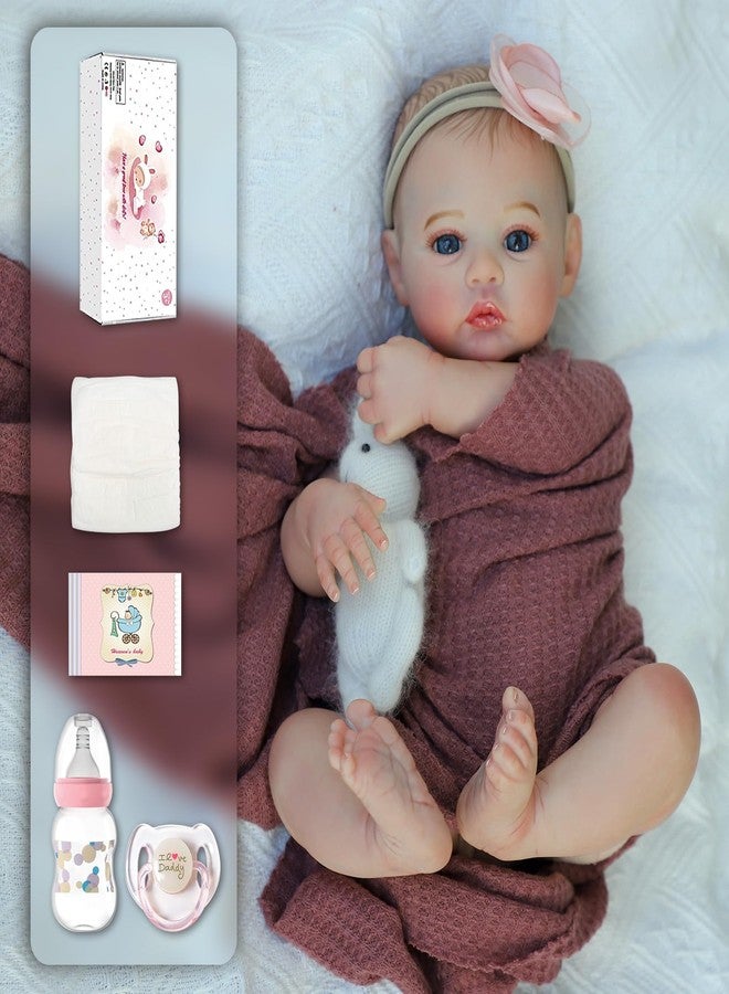 KSBD Reborn Baby Dolls - 18 Inch Realistic Baby Doll Girl, Real Life Baby Dolls with Cute Soft Vinyl Body, Real Baby Doll Newborn Lifelike Baby Gift with Accessories for 3+ Years Old Kids - Image 5